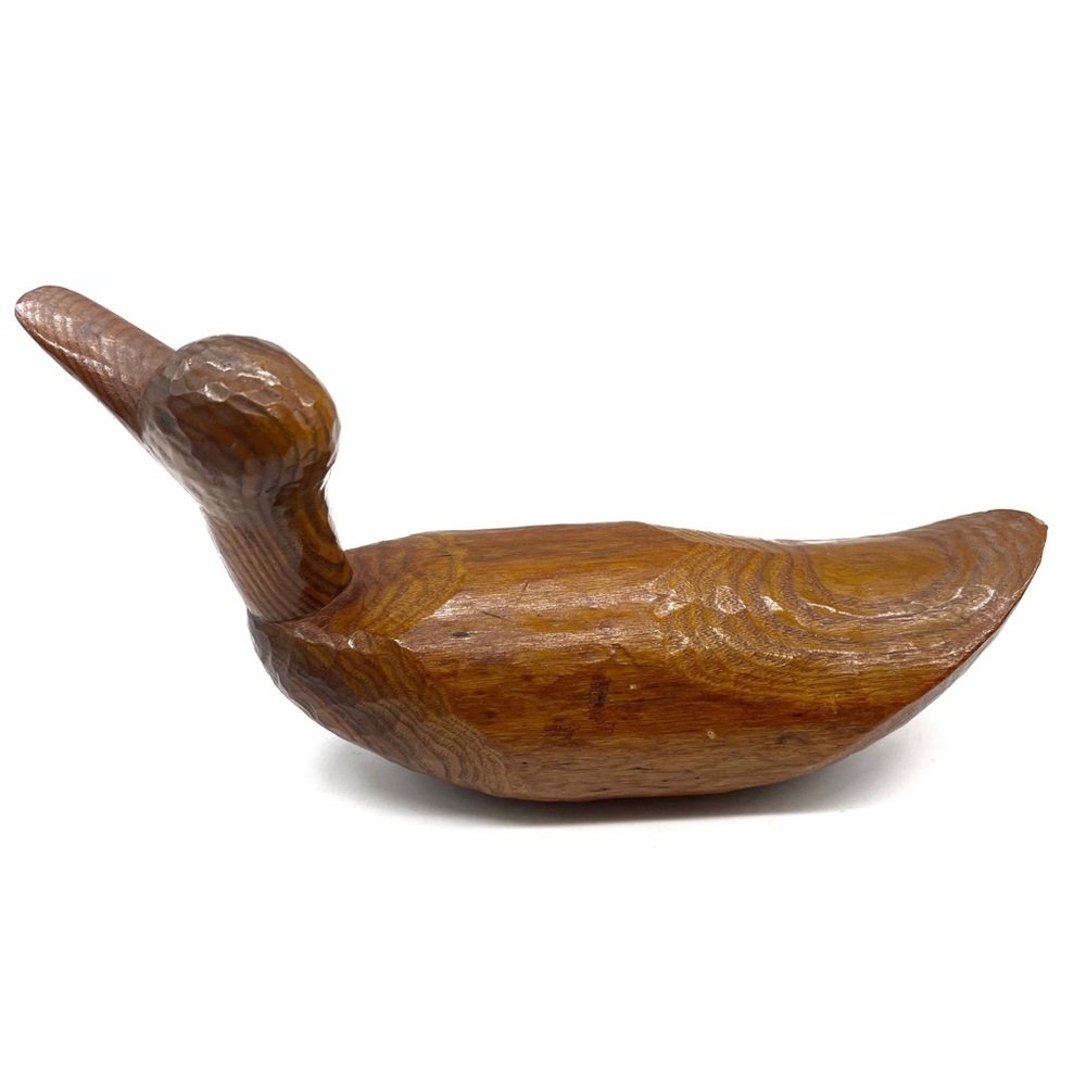 VINTAGE HAND CARVED AND SIGNED WOOD DUCK/DECOY W. Johnson